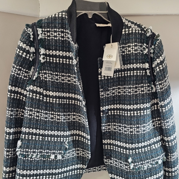 Tory Burch Norfolk Tweed and Sequin Jacket - Picture 2 of 4